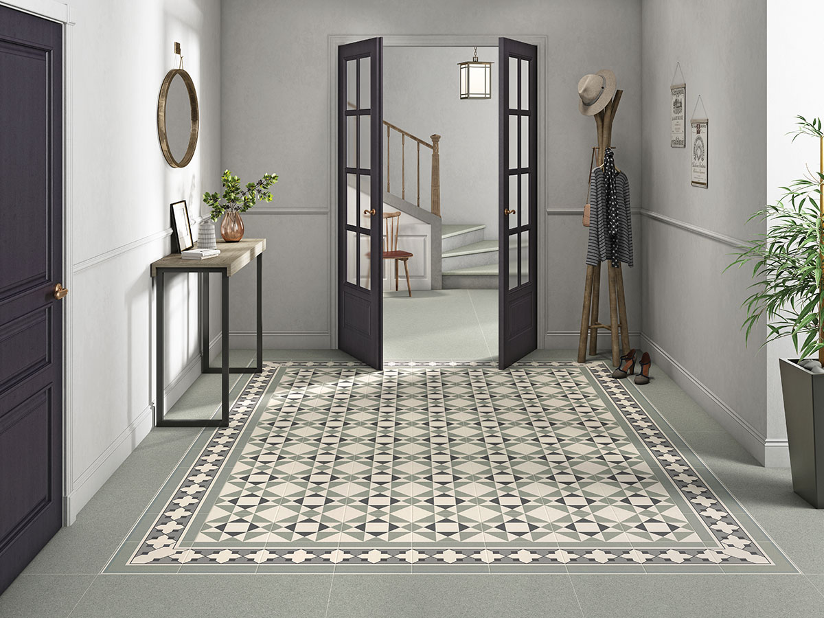 Living Room Tile Borders Design 
