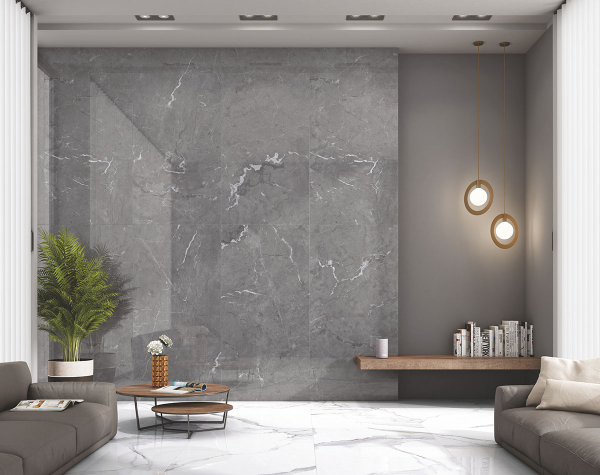 Alicante Dove 798x1598mm Grey Marble Tiles for Wall and Floor