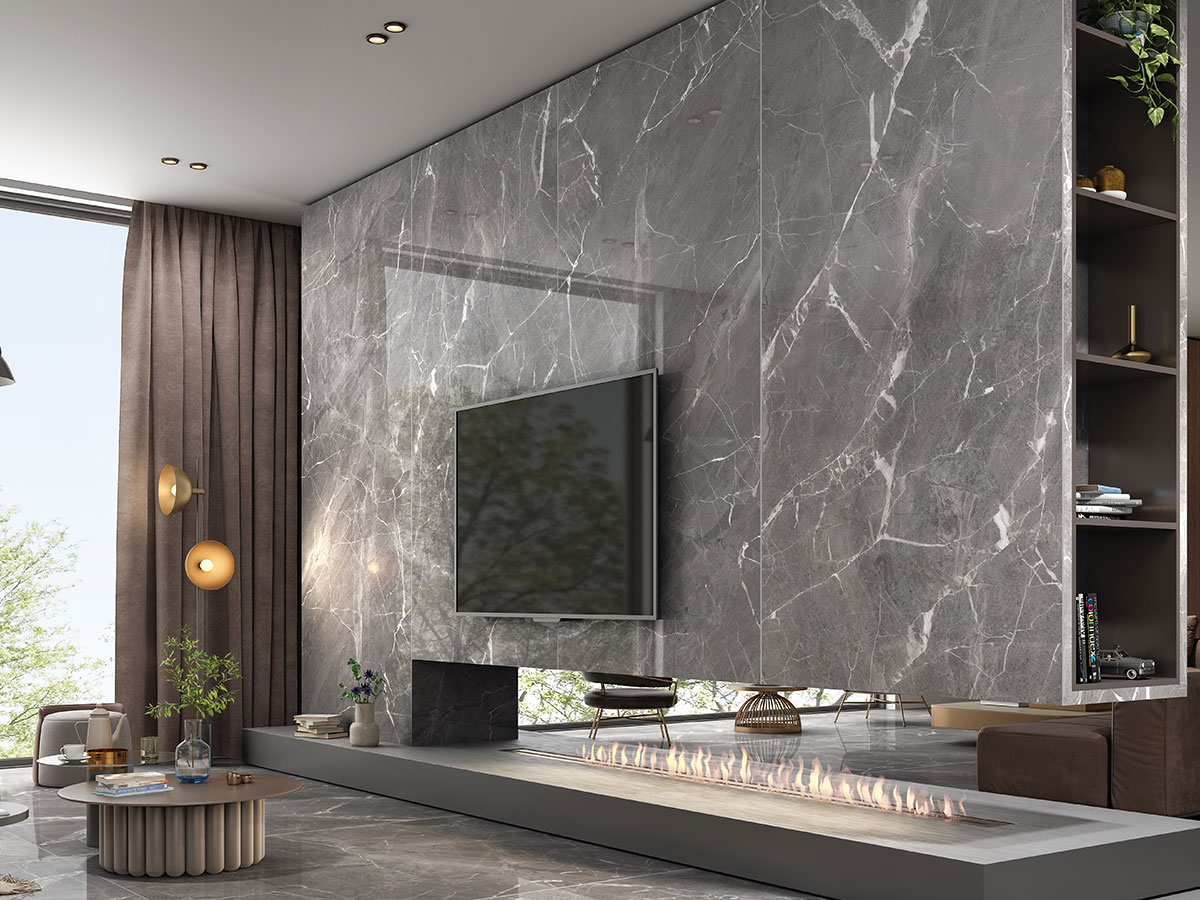 Laurent Slate 1200x2780mm Grey Marble Tiles for Wall | Simpolo