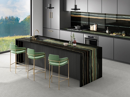 black kitchen tiles design