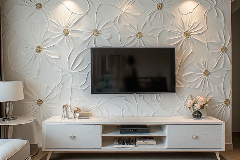 3D and Textured TV Wall Tiles Design