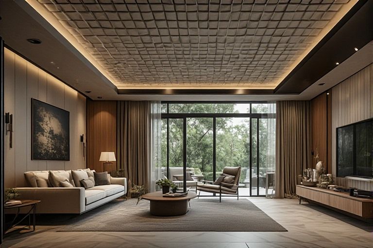 Functional acoustic roof ceiling design for sound control and noise reduction