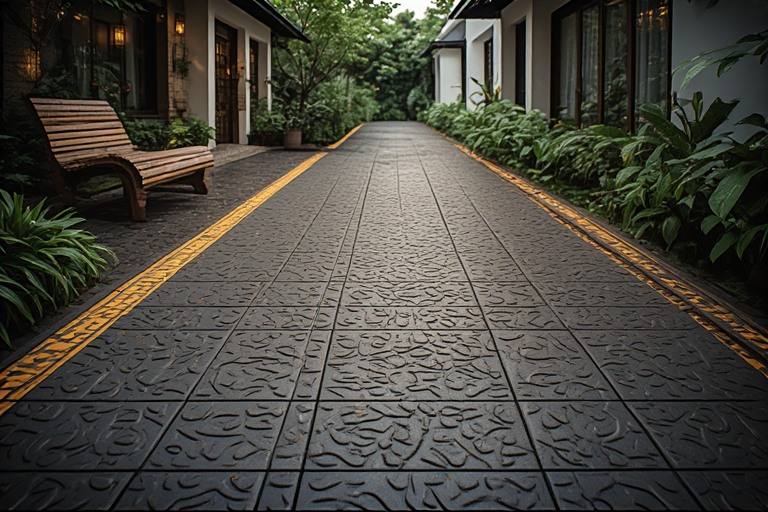 High-safety anti-skid textured footpath tiles for monsoon-ready paths