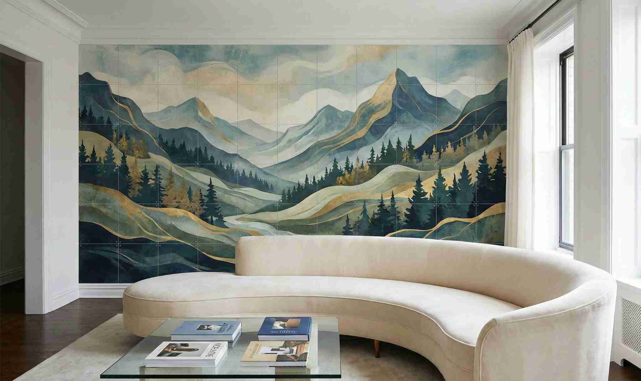 Mural wall design for hall