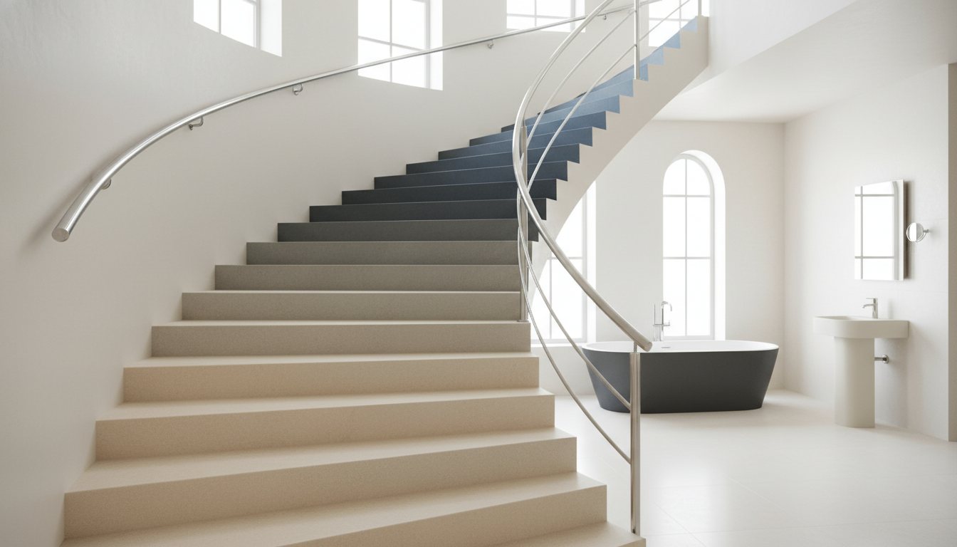 Artistic ombre stairs colour design for modern interiors