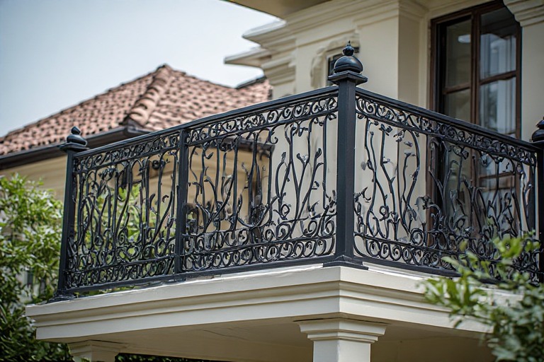 Wrought Iron Railing Design for Roof