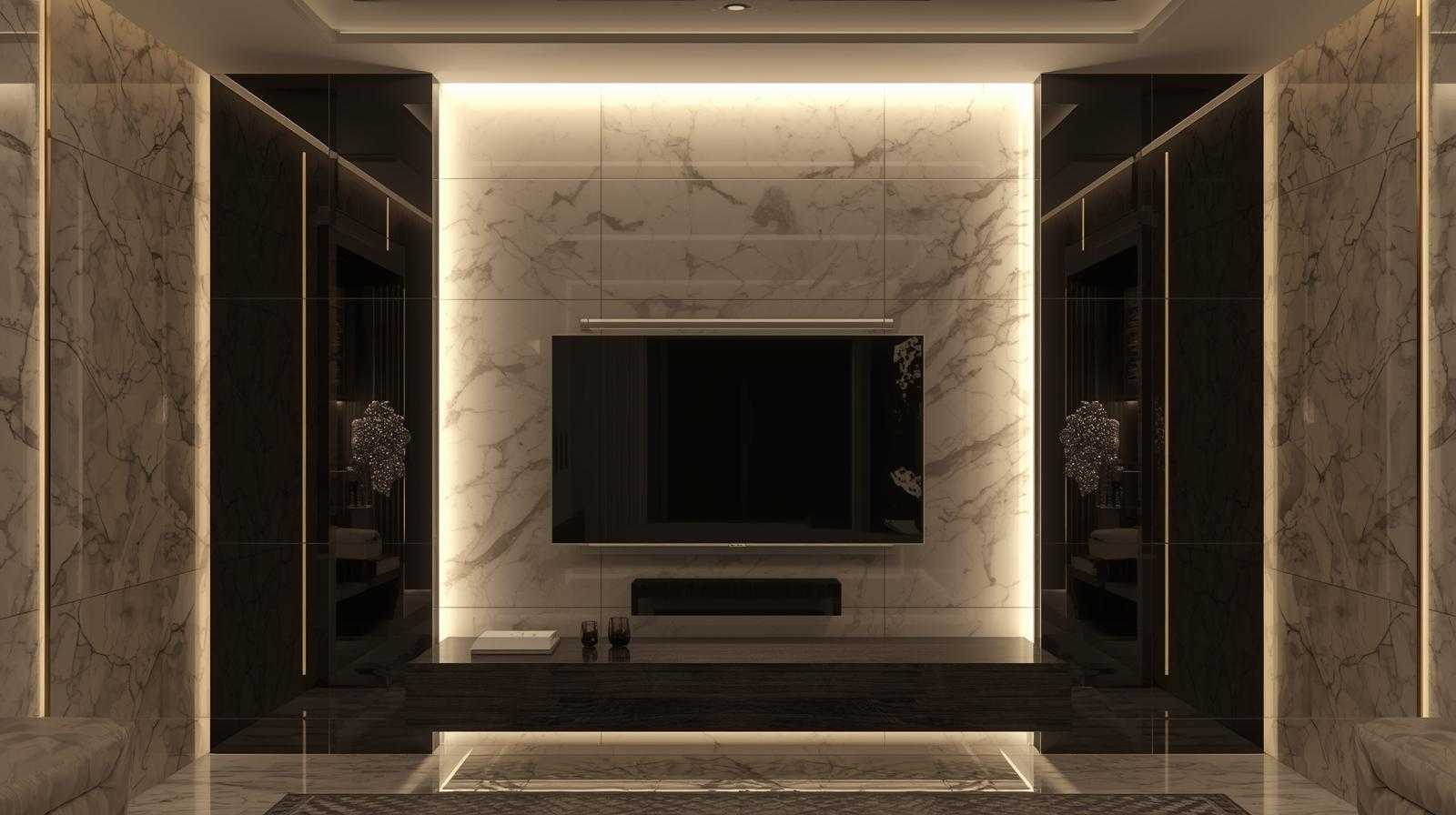 Backlit LED TV Panel for Modern Bedroom Ambience and Accent Lighting