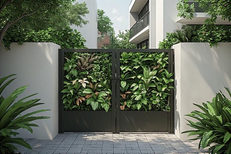 Balcony Gate Design with Integrated Planter Panels