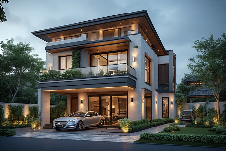 Balcony Integrated Ground Floor Elevation Design