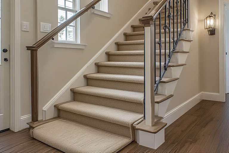 Beige Runne Stairs For Small Spaces