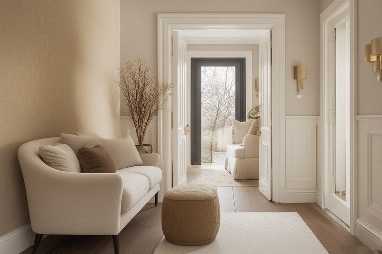 Beige and Gold - Hall Home Colour Combination