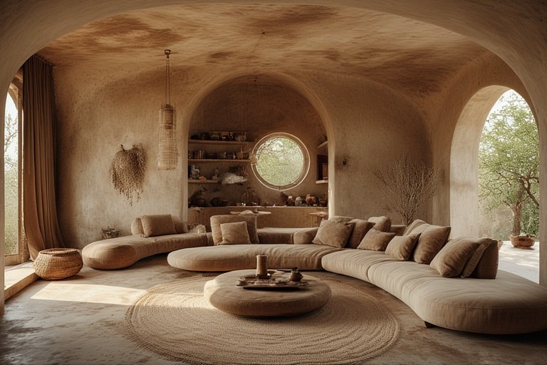 Bhunga-Inspired Oval Living Room Concepts