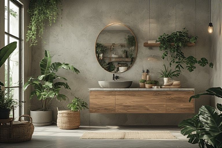 Biophilic contemporary house design integrating indoor plants and natural light