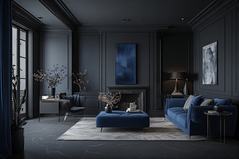 Sophisticated black colour combination with navy blue