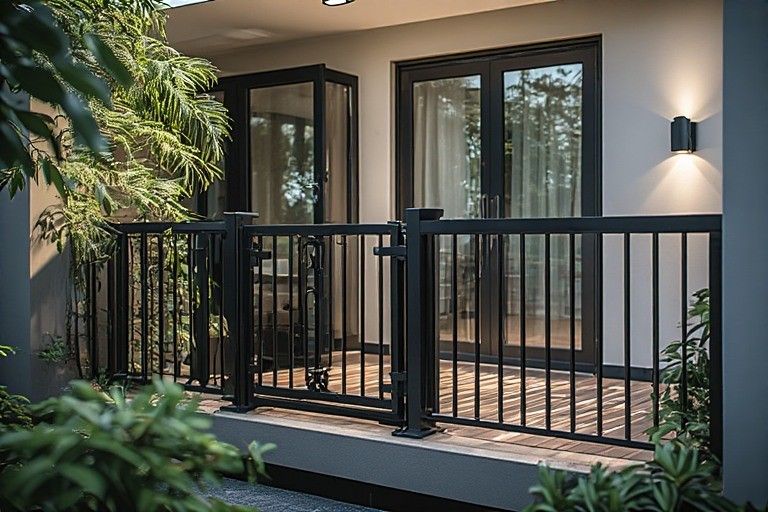 Black Metal Balcony Gate Design