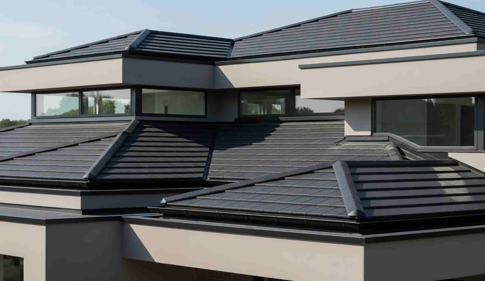 Black Roof Tiles Light Taupe POP