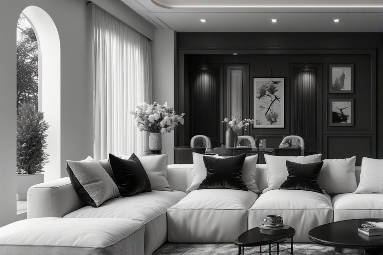 Black and White Living Room Indian Hall Colour Combinations for Classic and Chic Interiors
