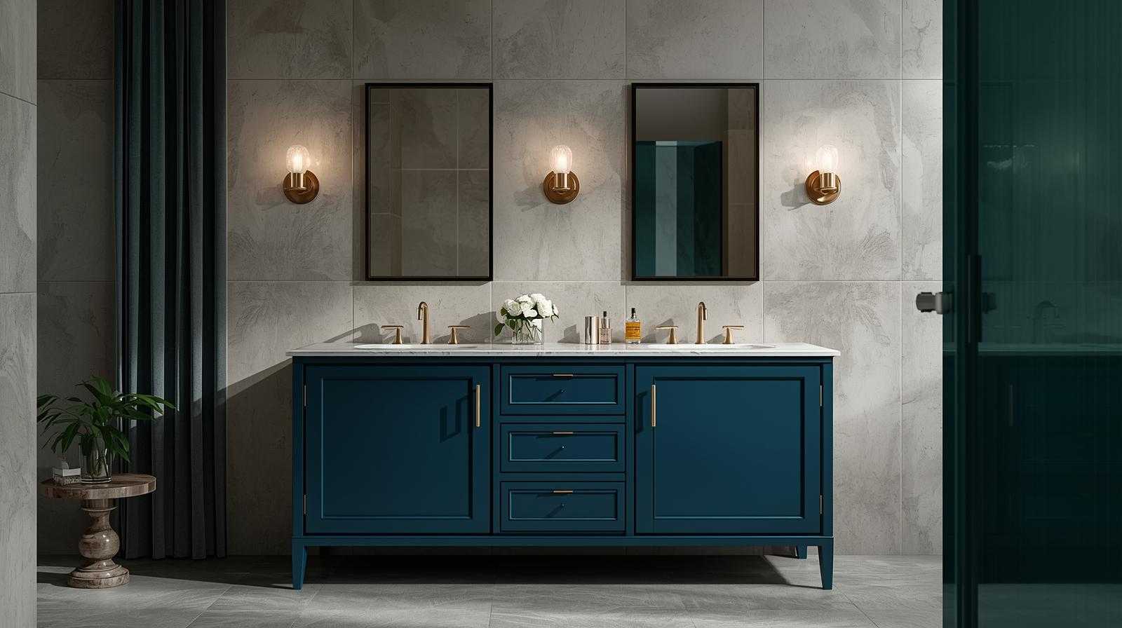 Bold coloured bathroom vanity designs bring vibrancy and personality to modern interiors.