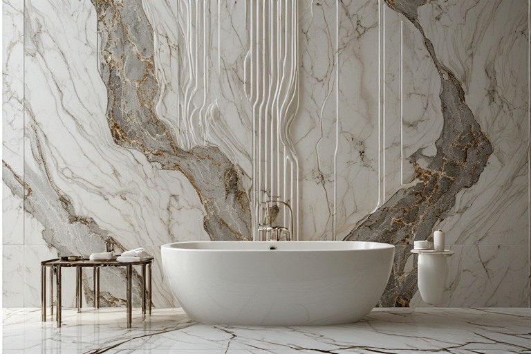 Book-Matched Marble Wall Designs