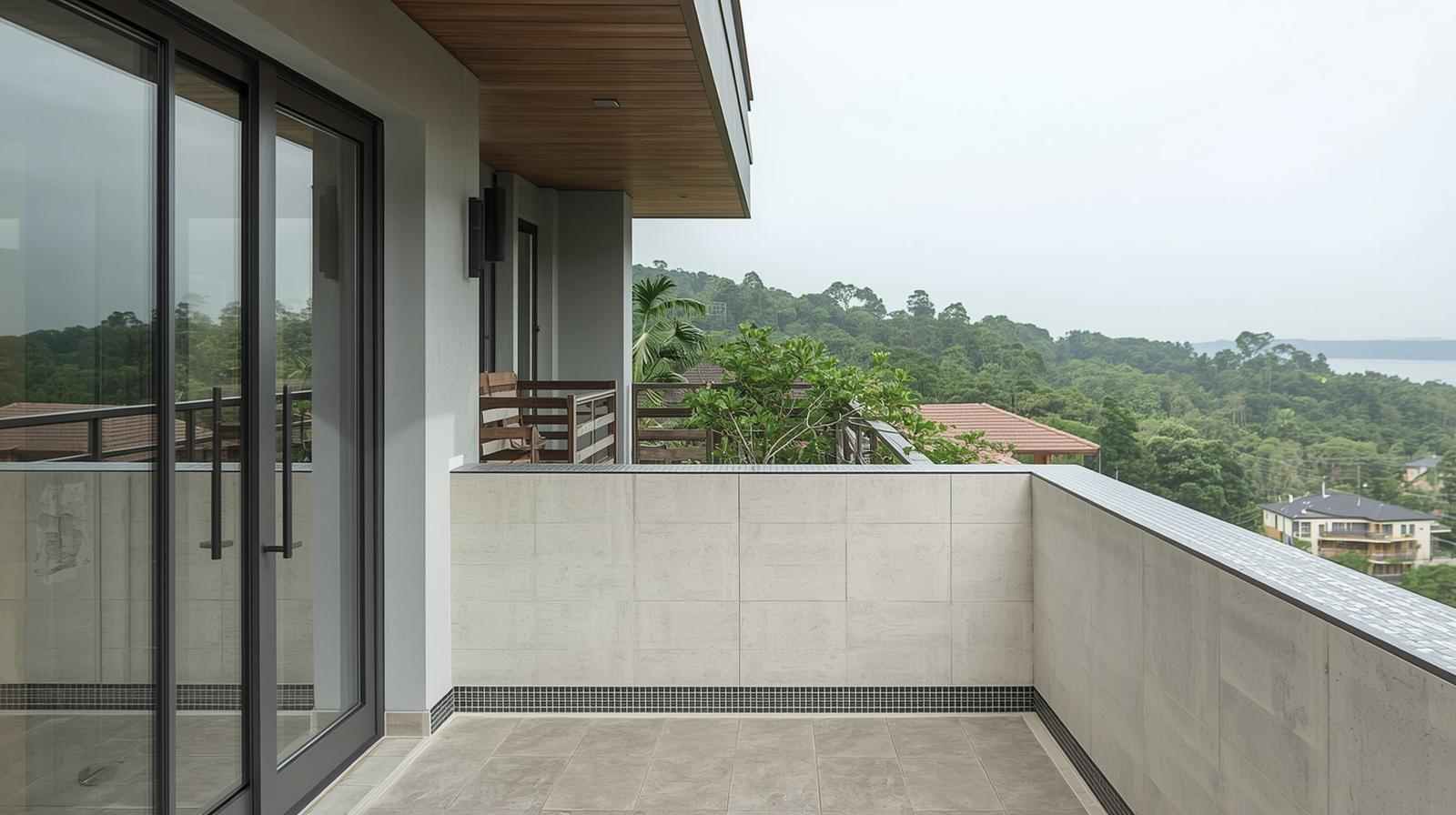 Border parapet wall design for terrace edges.