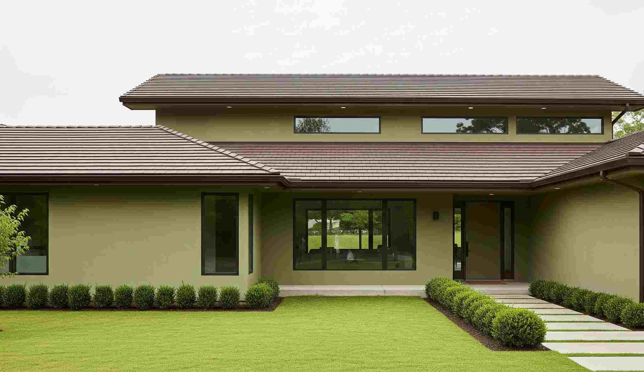 Brown Roof Tiles Light Olive Green POP