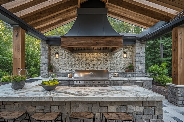 Built In Grill Station Outdoor Kitchen Designs