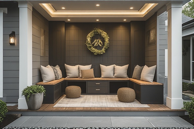 Seating with Storage Front Porch Design