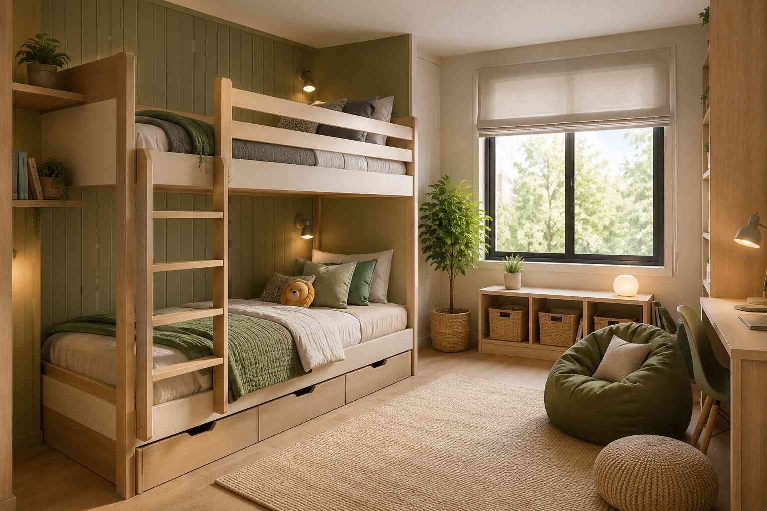 Kids Bedroom Design with Bunk Bed