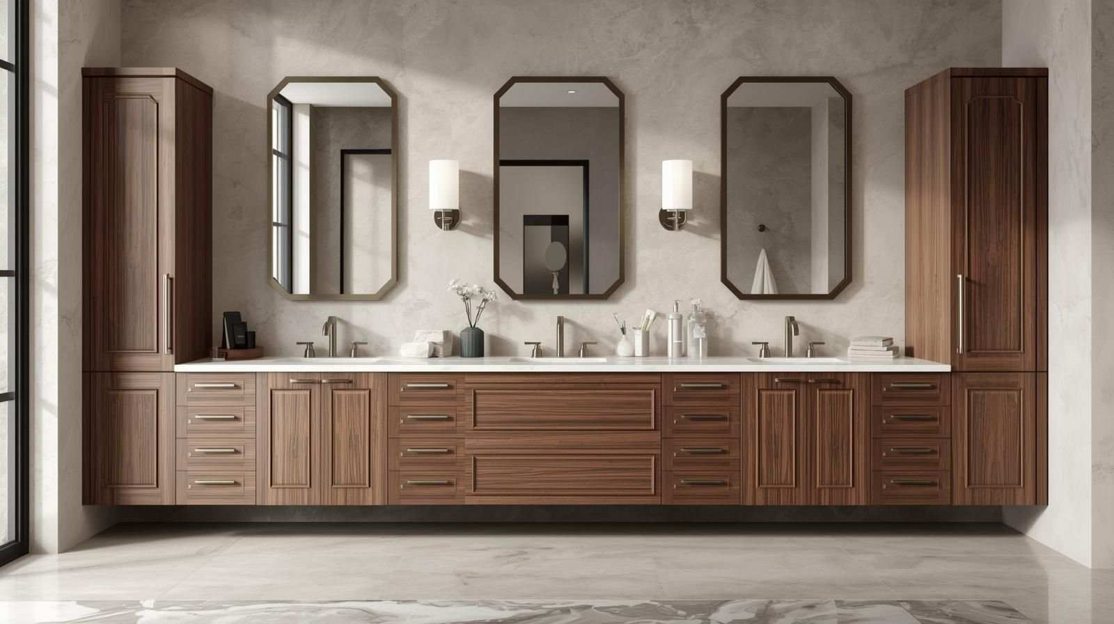 Cabinets with Wood Grain Textures & Colours