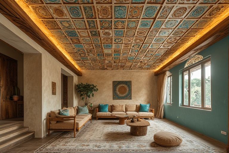 Ceiling Highlights with Patterned Tiles
