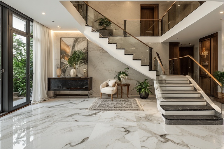 Choosing the Right Black and White Granite Style for Indian Home Staircases