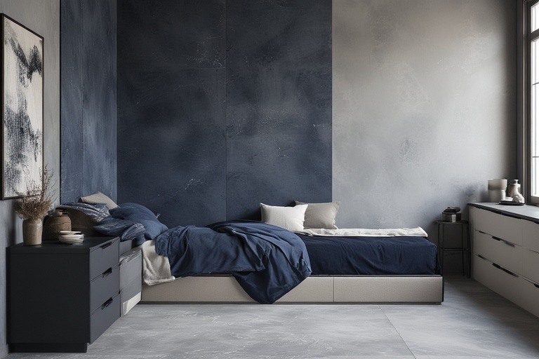 Classic Navy Blue and Soft Grey