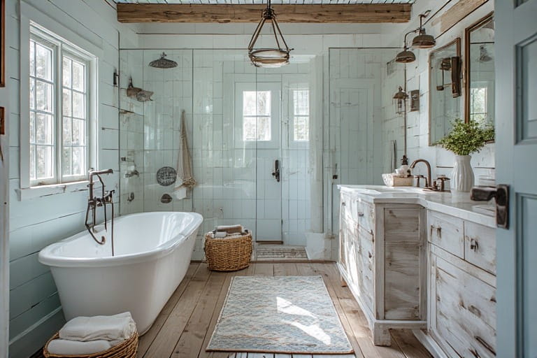 Coastal Rustic Bathroom Design
