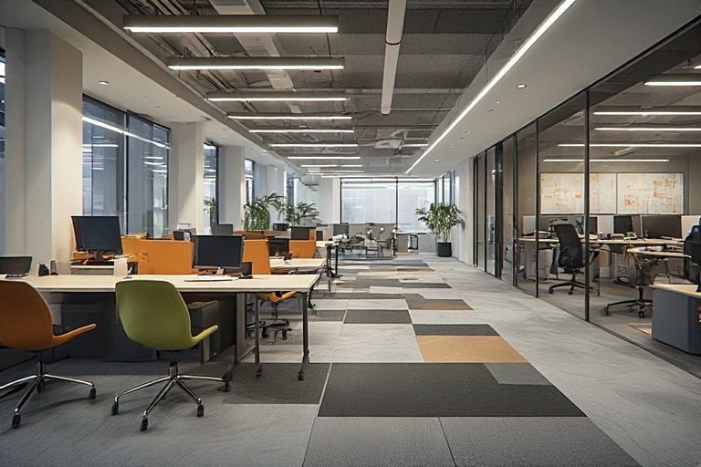 Collaborative zone layout for modern office interior design