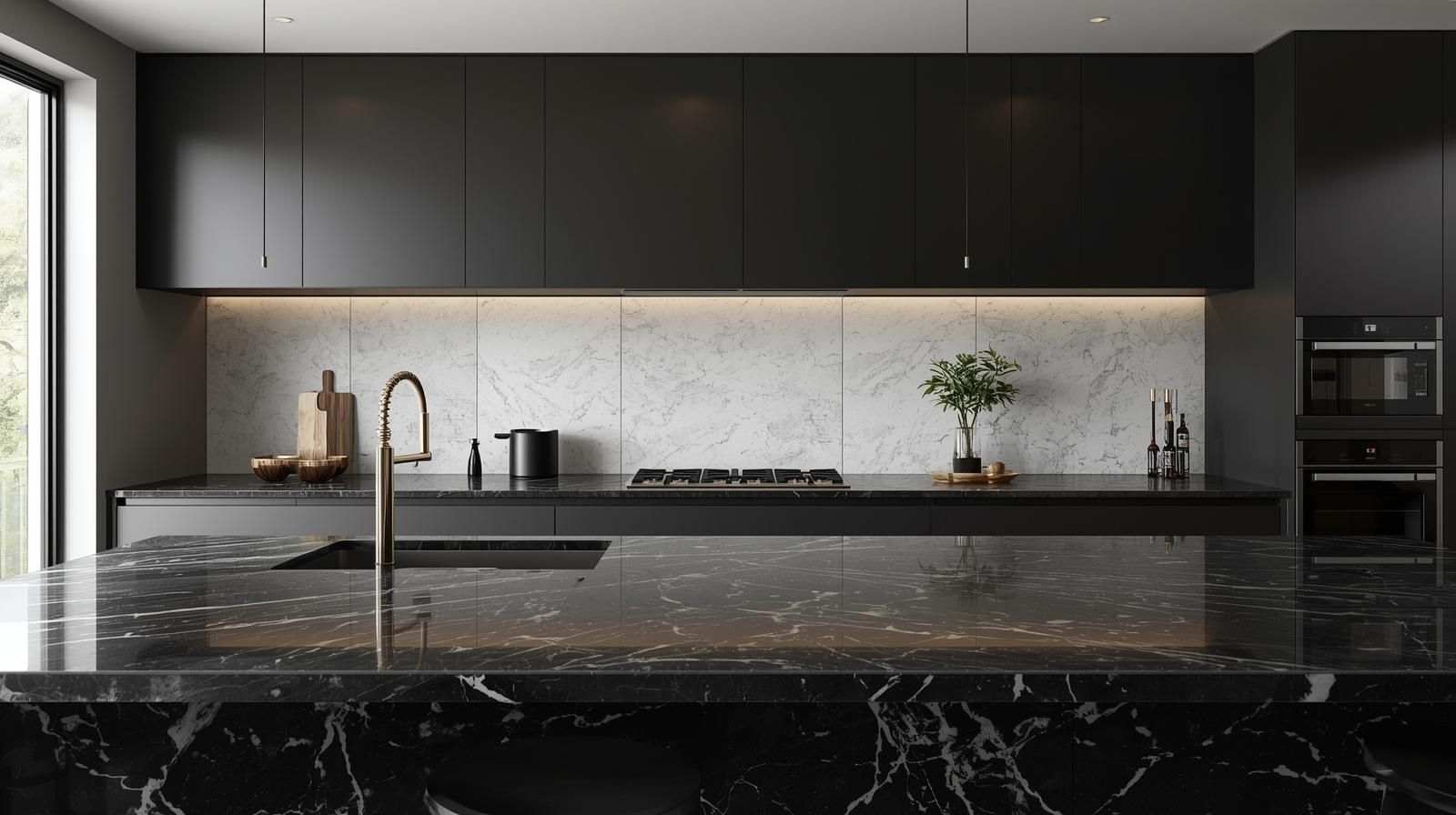 Combining Marble Surfaces with Matte Finish Wall Tiles