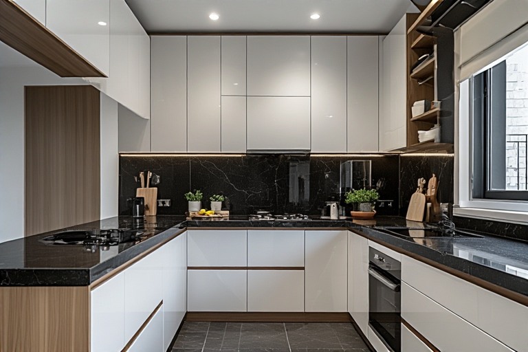 Modern Black Granite Kitchen Countertops