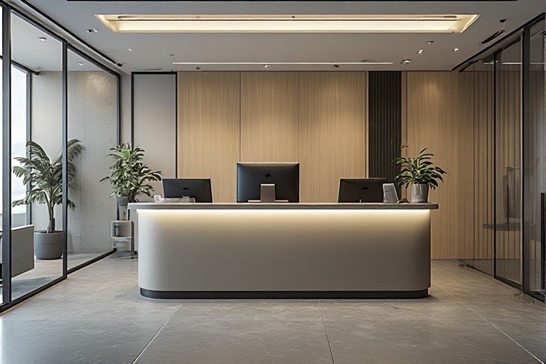 Compact Office Counter Design