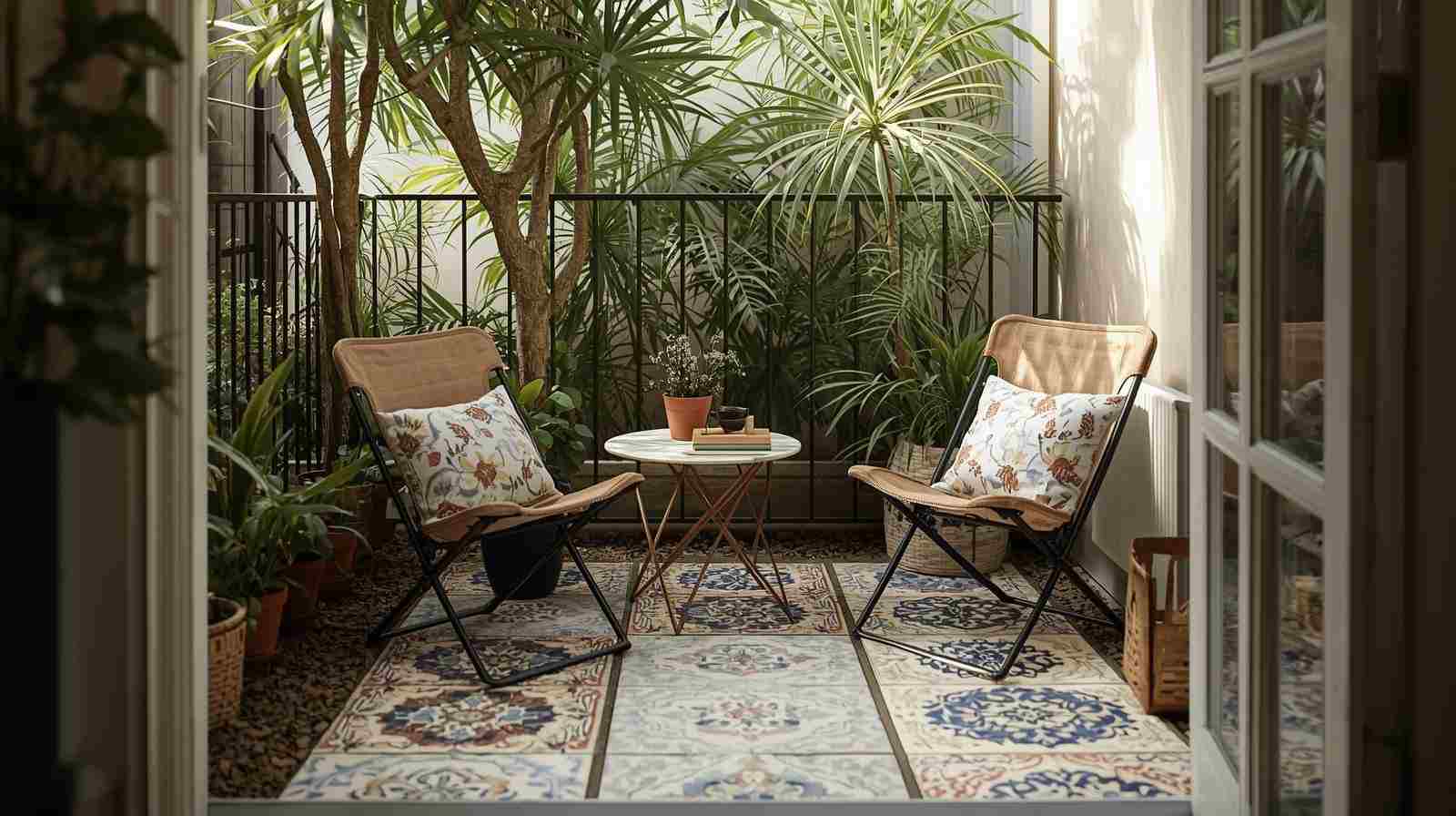 Compact Seating with Decorative Cement Tiles