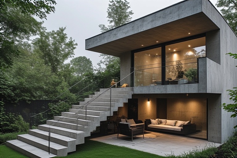 Concrete Balcony Staircase Design