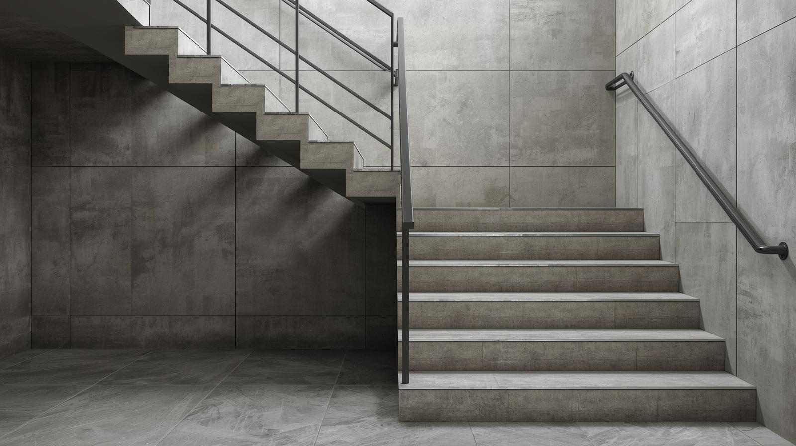 Concrete Staircase Wall: Industrial Chic