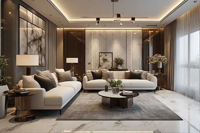Contemporary Glamour Luxury Living Room Interior