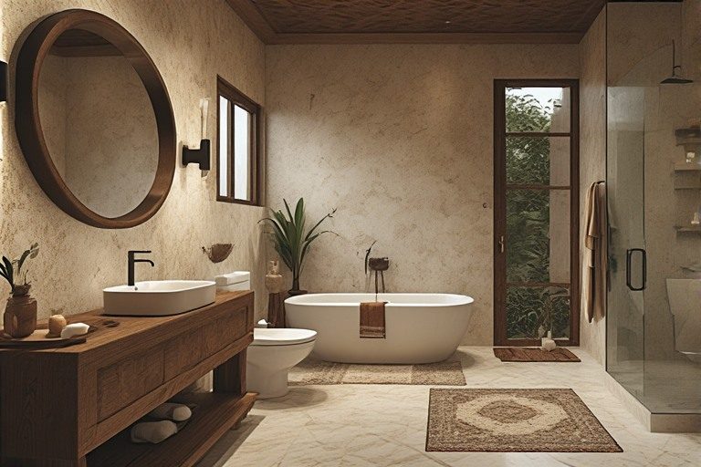 Contemporary Indian fusion bathroom interior design