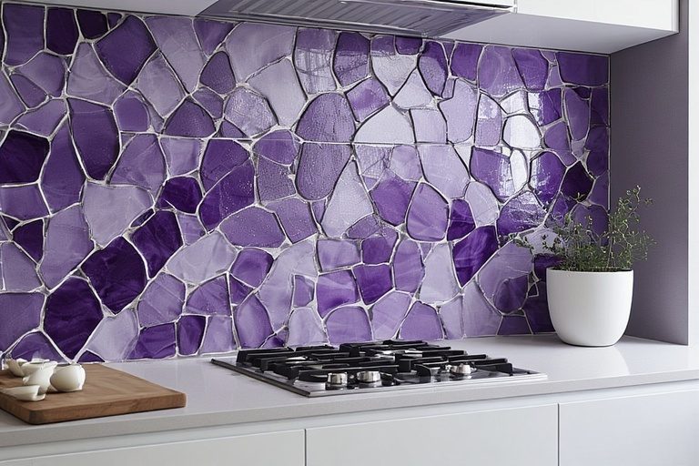 Contemporary Purple and White Mosaic Designs