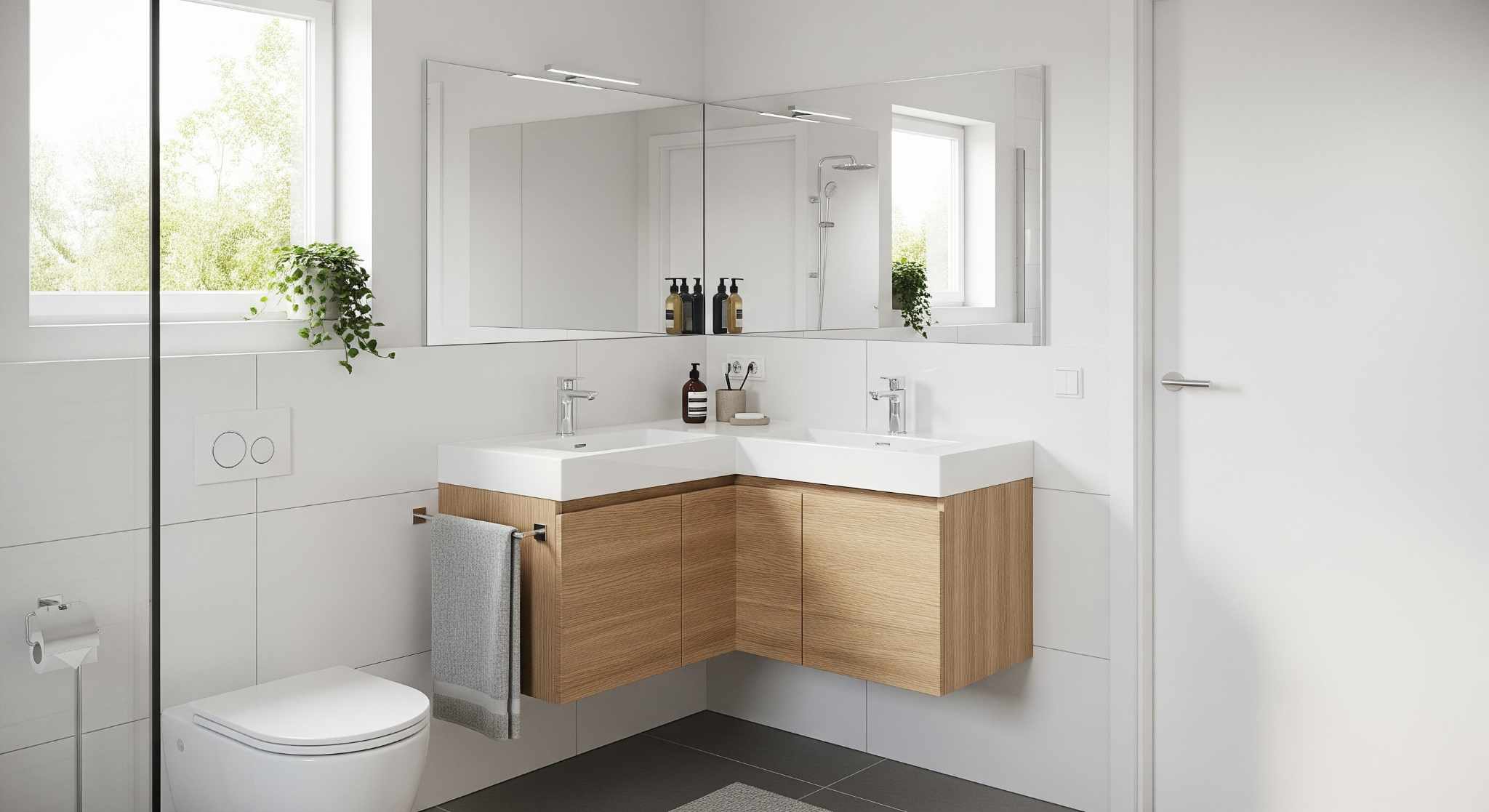 Corner Basin Cabinets for Odd Spaces