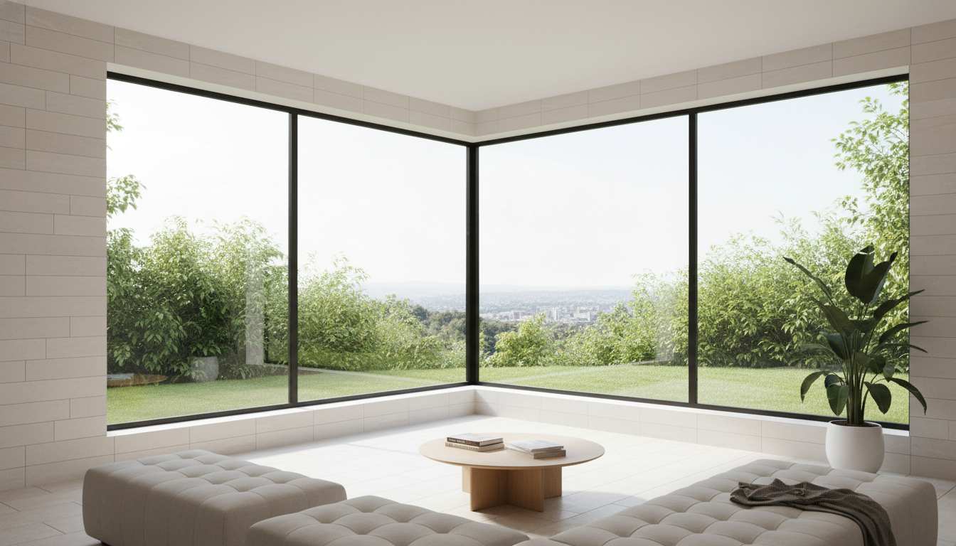 Creative corner window design to expand visual space