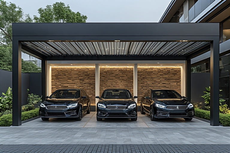 Covered Car Parking Design with Roof