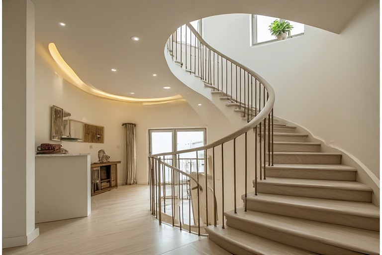 Curved Balcony Staircase Design
