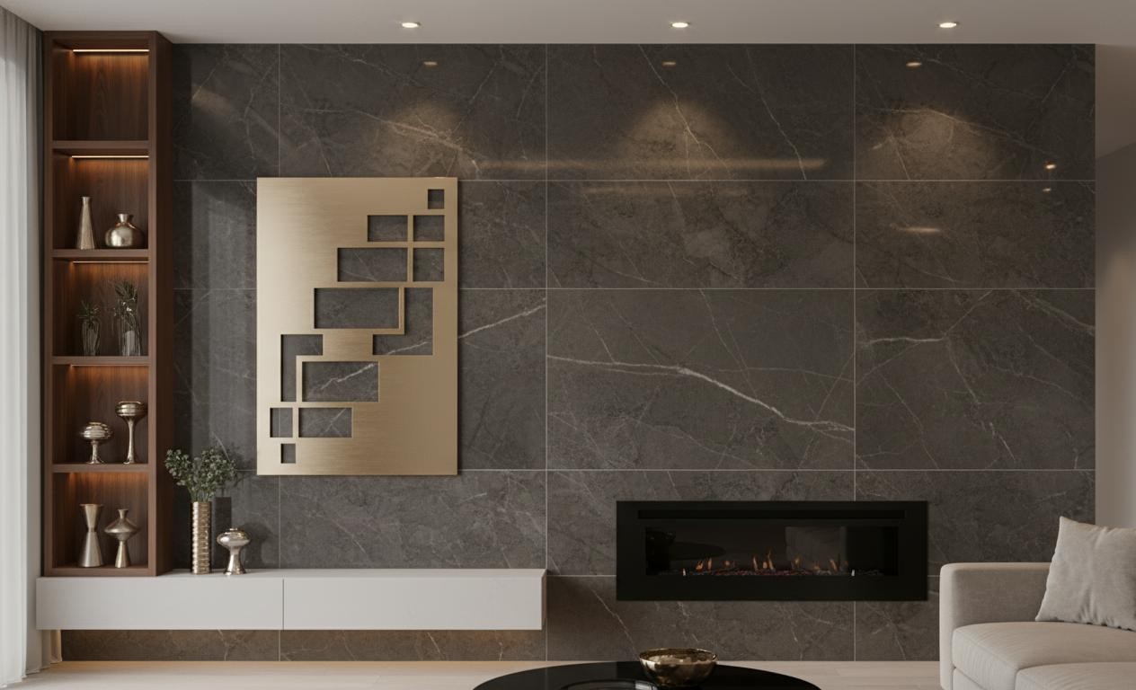 Dark Ash Grey Marble for Feature Walls