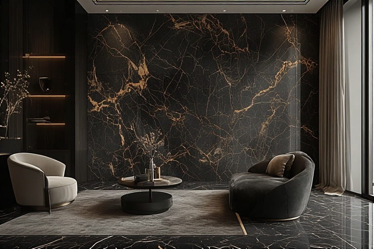 Dark Emperador Marble Wall Designs