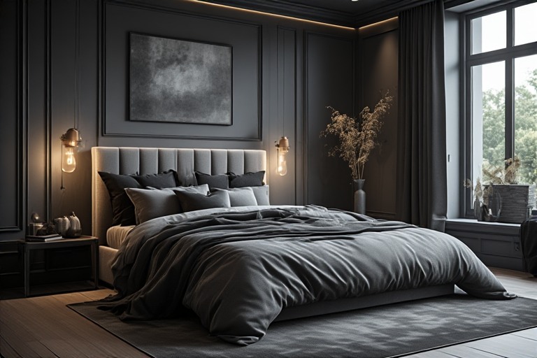 Dark Grey Bedroom Design
